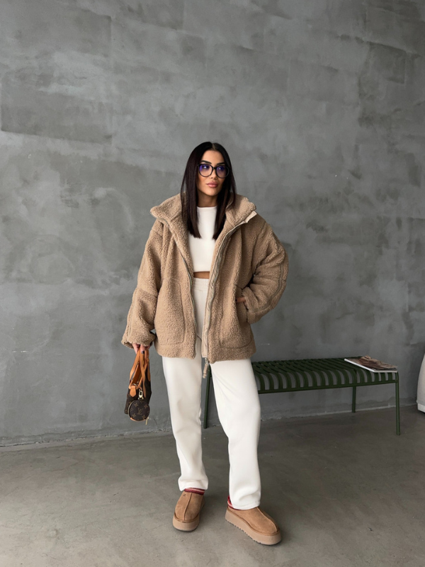 Daphne | Oversized Sherpa fleece jakke 3