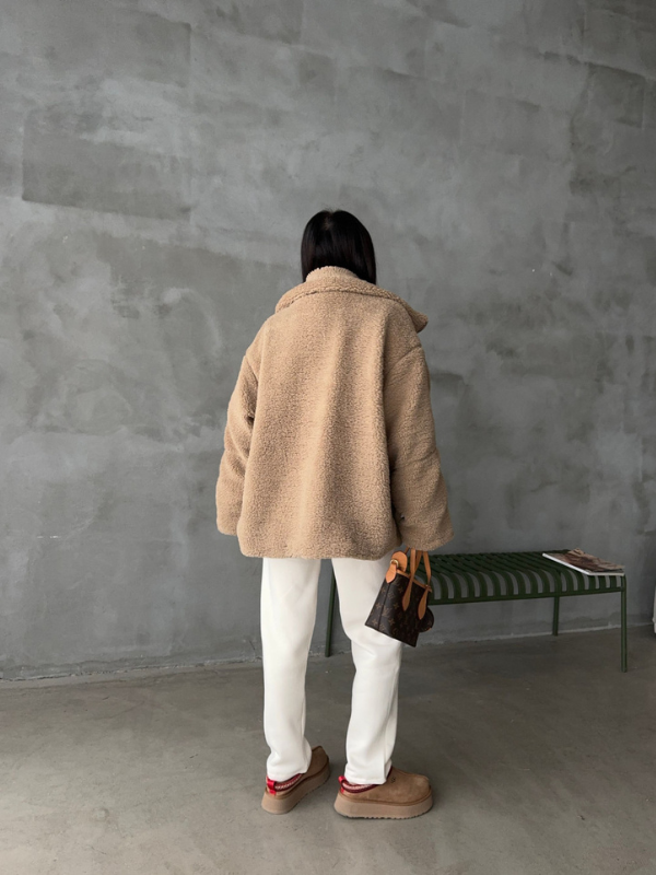 Daphne | Oversized Sherpa fleece jakke 4