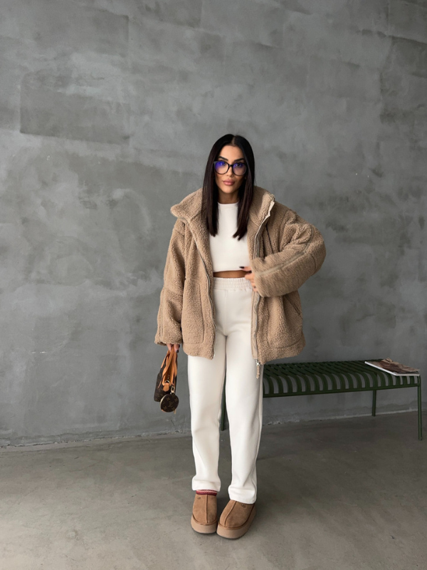 Daphne | Oversized Sherpa fleece jakke 5