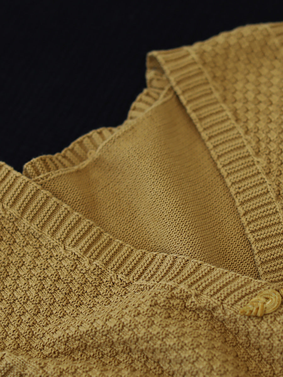 Plus størrelse | Knapstrikket vest med V-hals 8