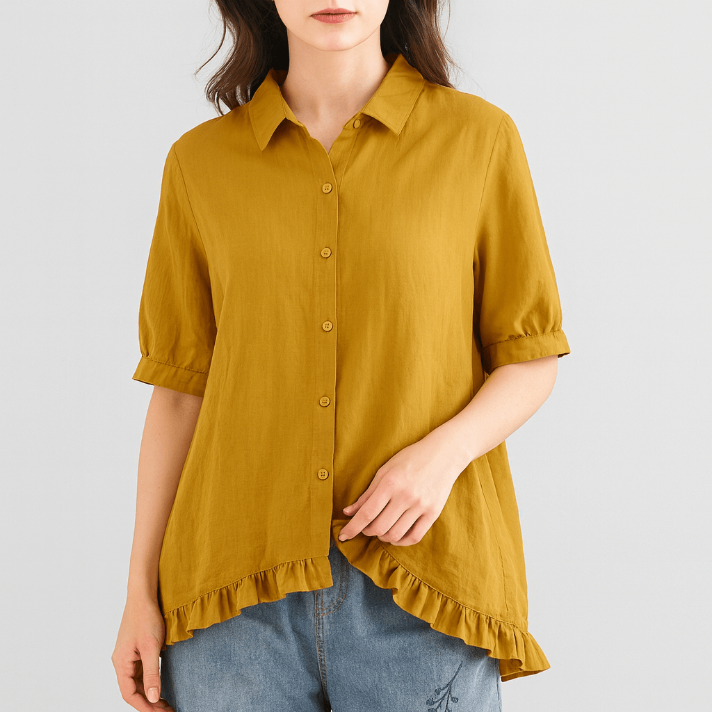 Nordori | Klassisk bluse i bomuldsblanding