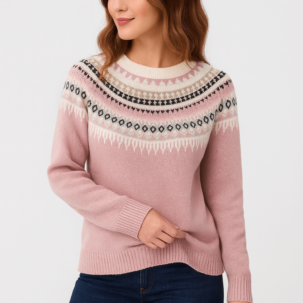 Nordori | Fair Isle mønstret sweater med rund hals