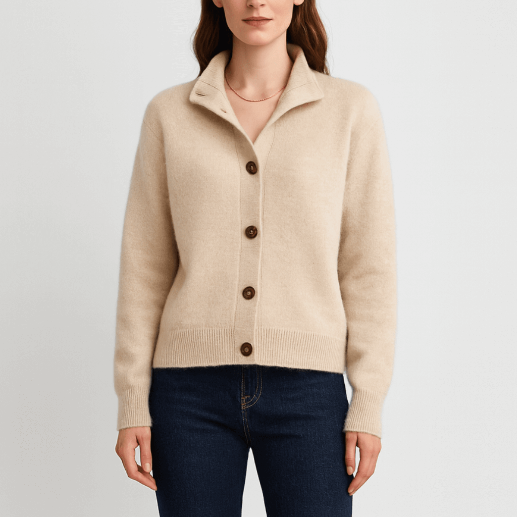 Nordori | Blød cardigan med halvhøj hals