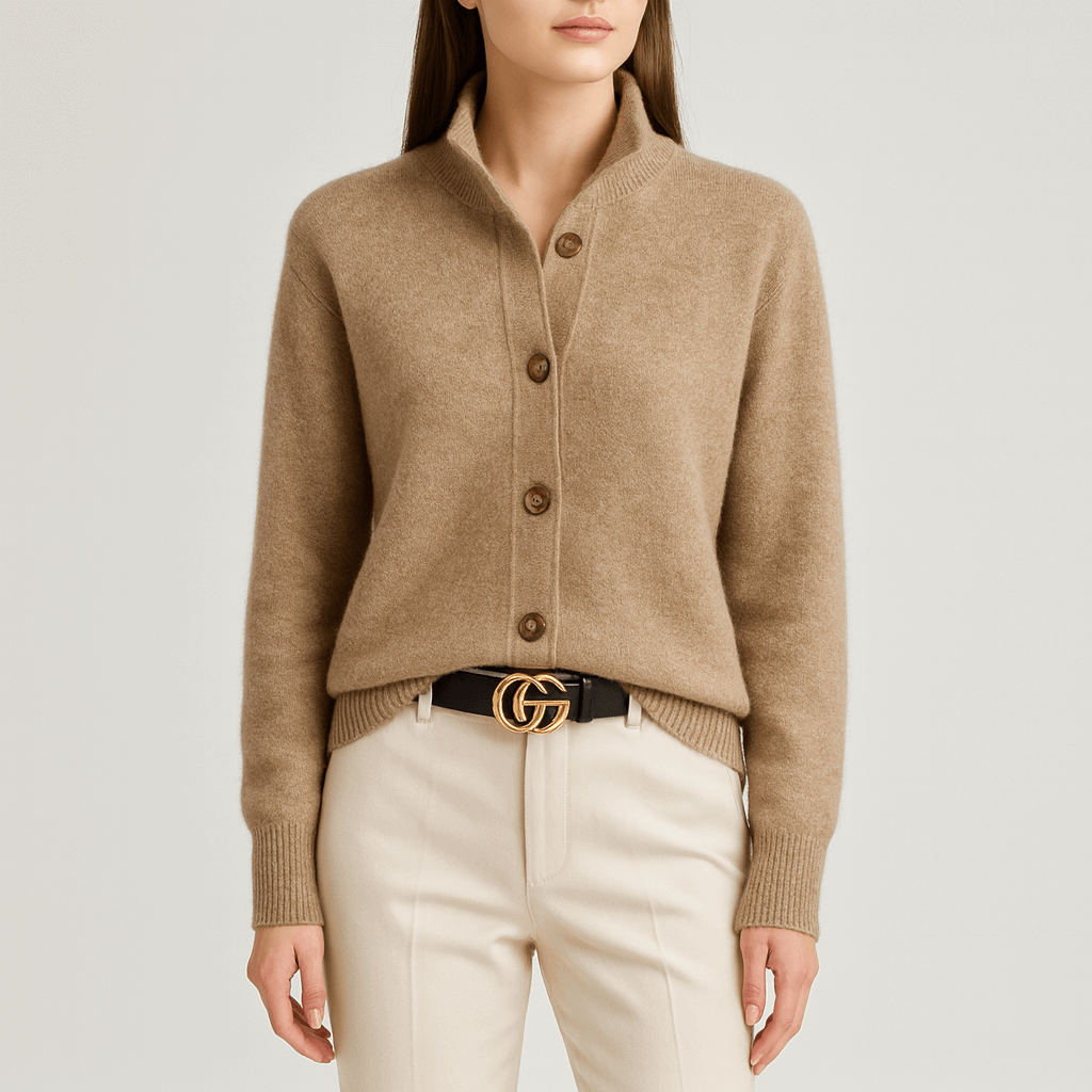 Nordori | Blød cardigan med halvhøj hals