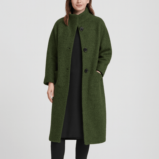 Nordori | Høj hals uldfrakke med lommer