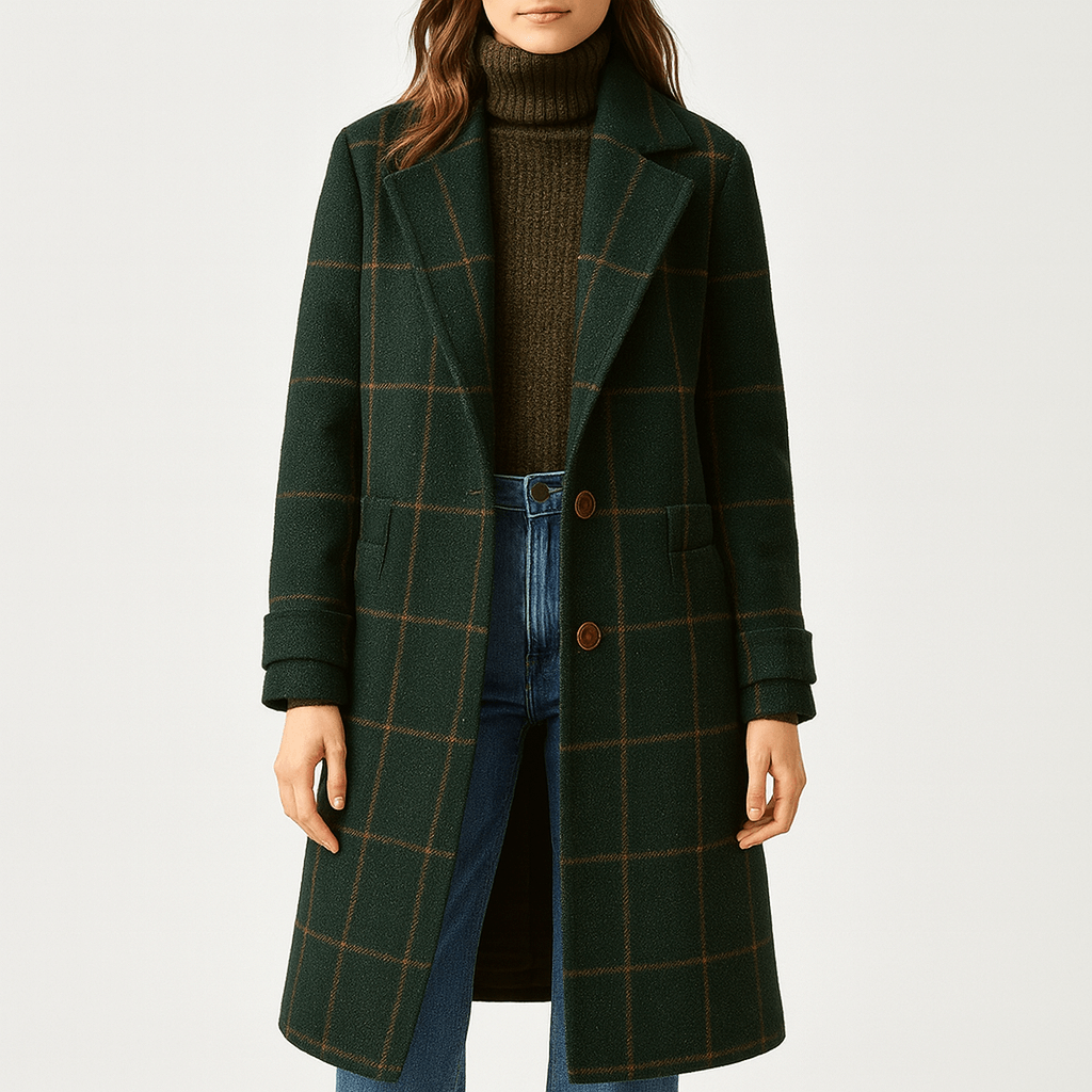 Nordori | Ternet tweed uldfrakke