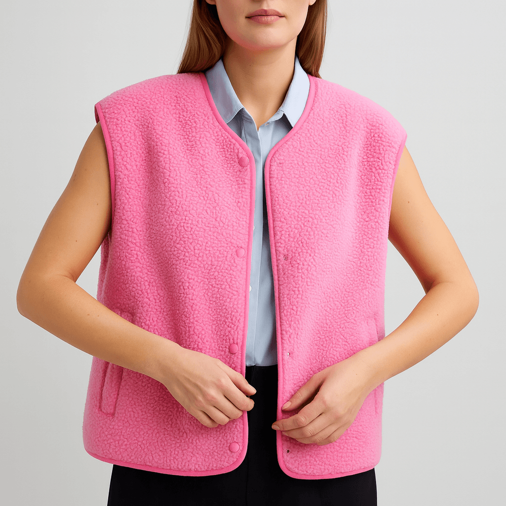 Nordori | Blødt Sherpa fleece vest med åben front