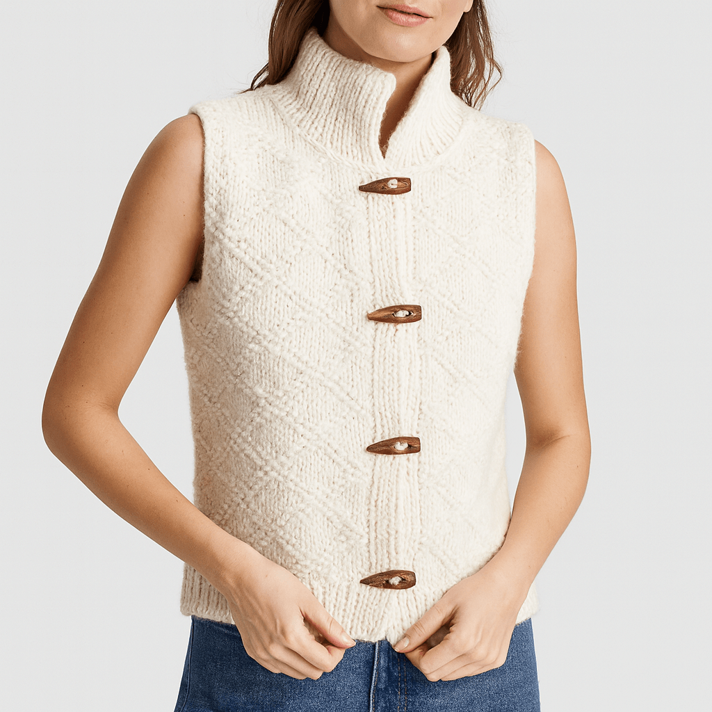 Nordori | Blød strik vest med subtilt mønster