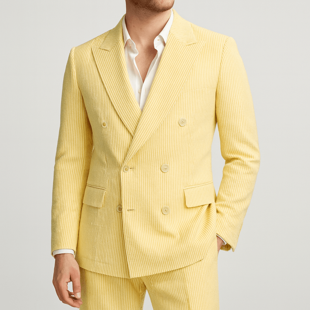 Nordori | Dobbeltradet jakkesæt i åndbar bomulds-seersucker