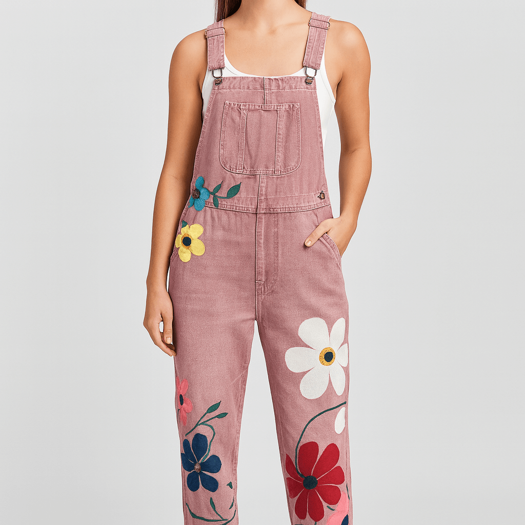 Nordori | Blomstermønster denim jumpsuit