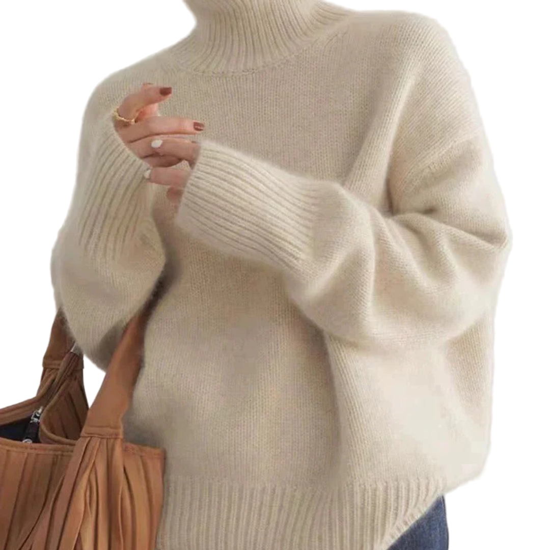 Blød cashmere-trøje med rullekrave til kvinder – Let og behagelig at have på 0