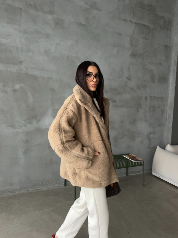 Daphne | Oversized Sherpa fleece jakke 7