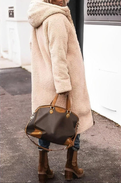 Meluvie | Reversible long vinterfrakke med hætte 7