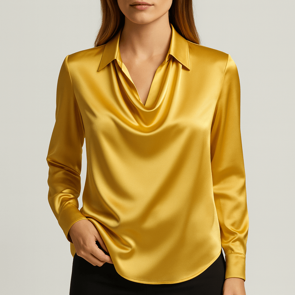 Nordori | Elegant draperet satinbluse