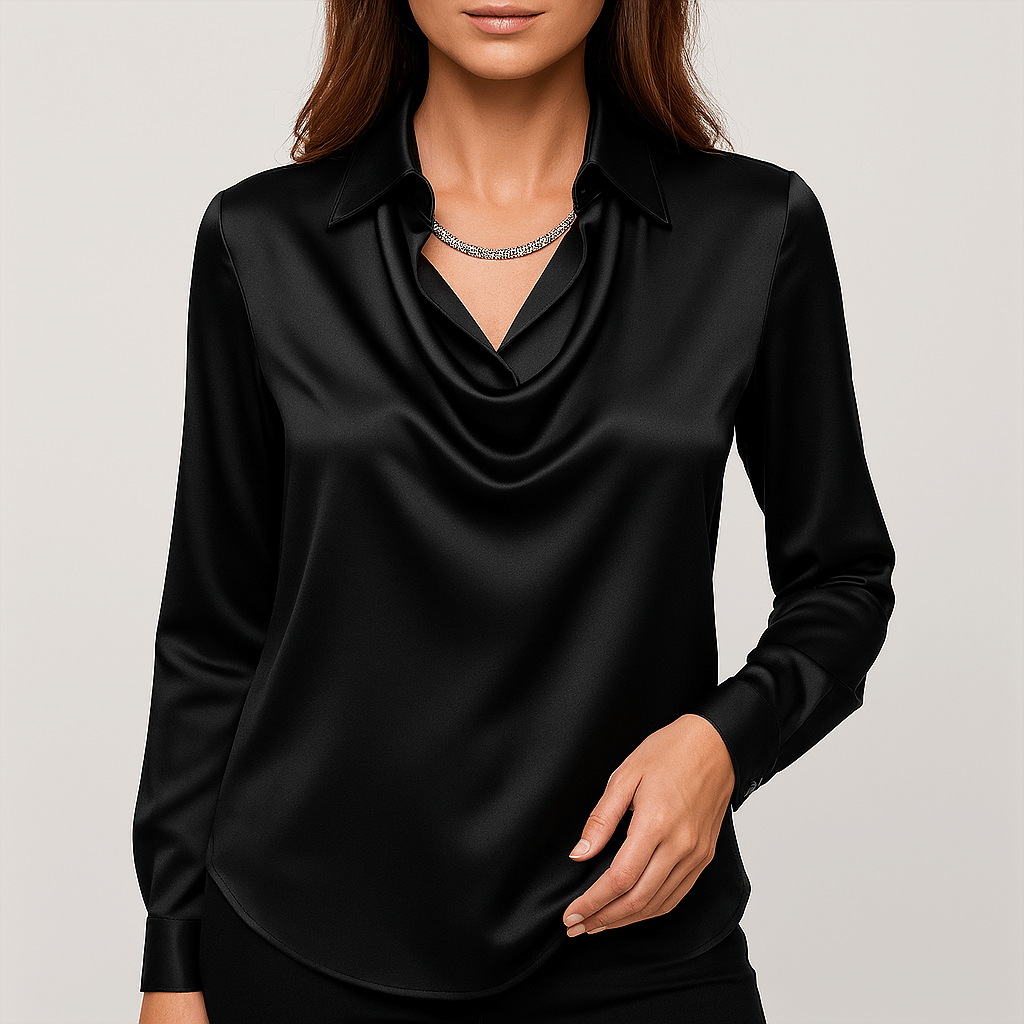 Nordori | Elegant draperet satinbluse