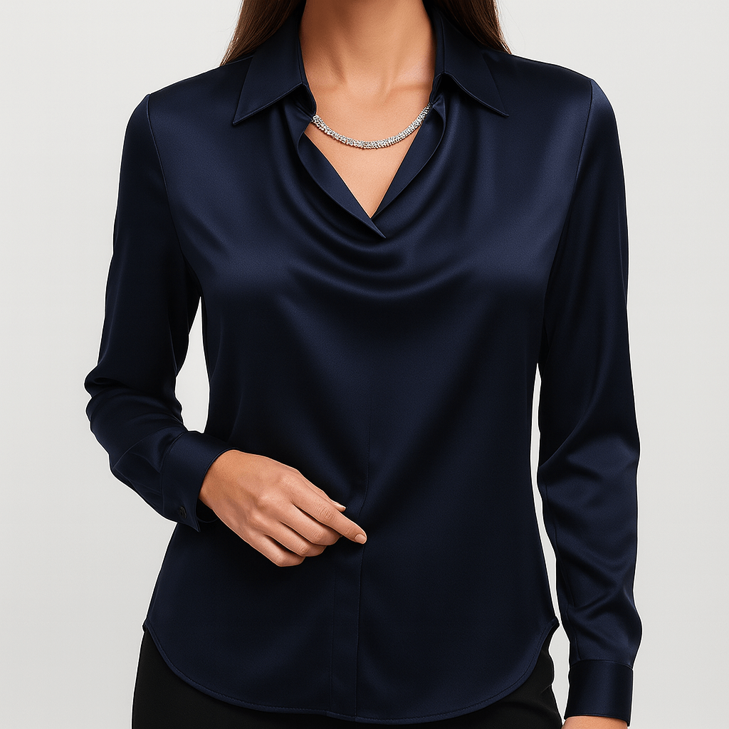 Nordori | Elegant draperet satinbluse