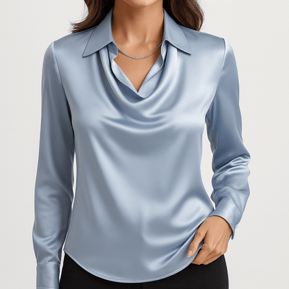 Nordori | Elegant draperet satinbluse