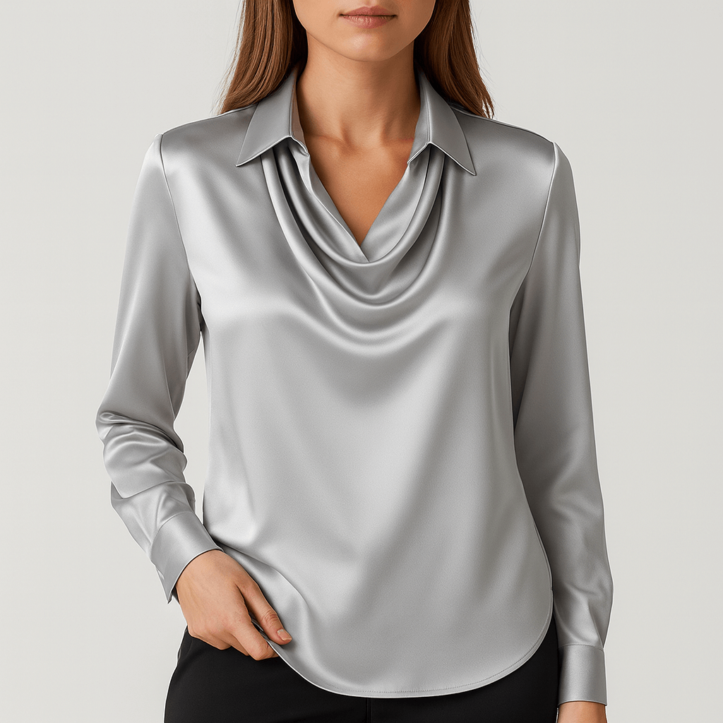 Nordori | Elegant draperet satinbluse