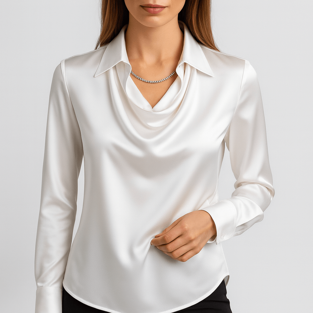 Nordori | Elegant draperet satinbluse