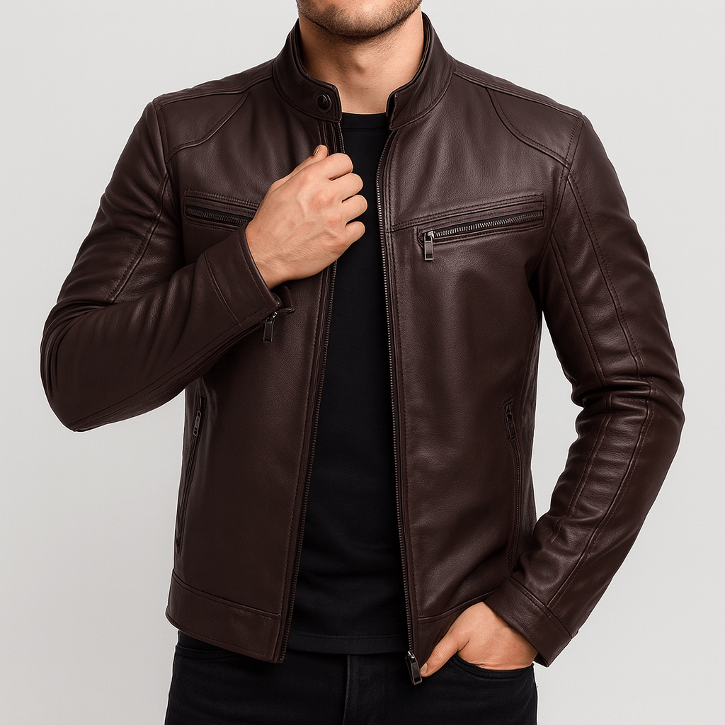 Nordori | Kvalitetslæderjakke med justerbare manchetter