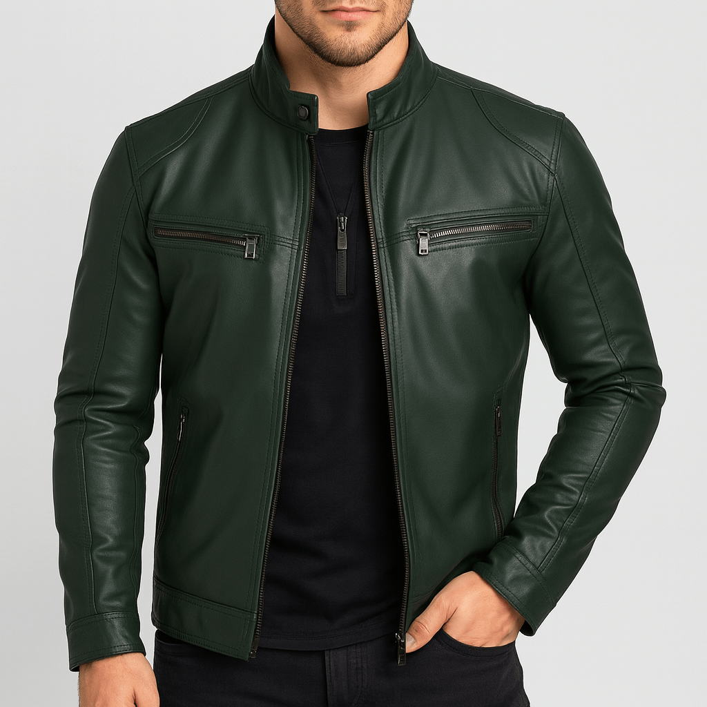 Nordori | Kvalitetslæderjakke med justerbare manchetter