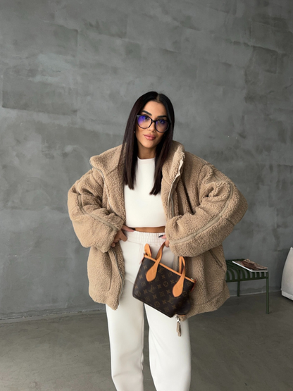 Nordori | Overdimensioneret sherpa fleece vinterjakke