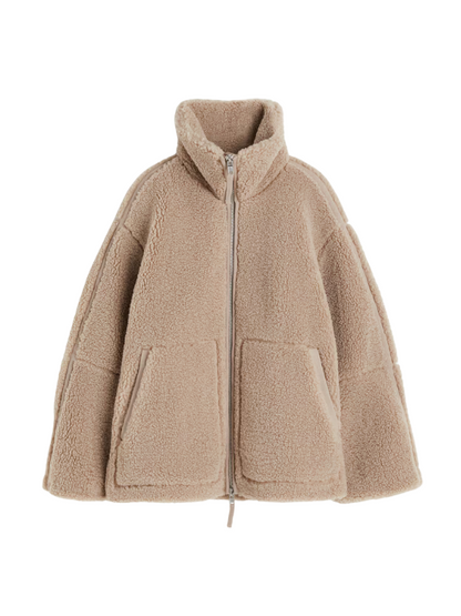 Nordori | Overdimensioneret sherpa fleece vinterjakke