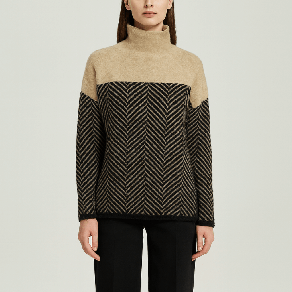 Nordori | Patchwork-trøje med rullekrave