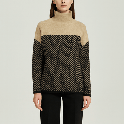 Nordori | Patchwork-trøje med rullekrave