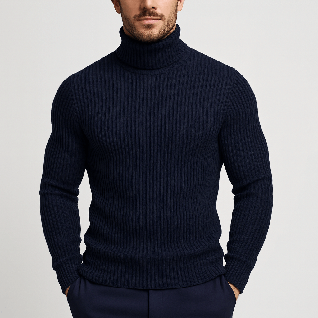 Nordori | Ribbet ensfarvet rullekravetrøje