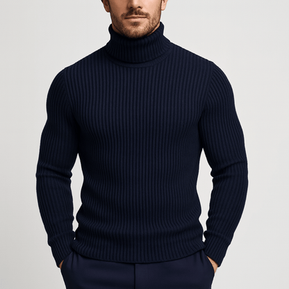 Nordori | Ribbet ensfarvet rullekravetrøje