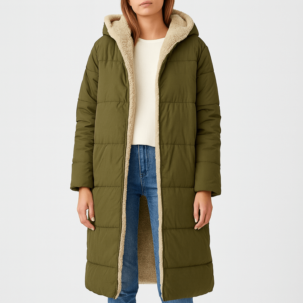 Nordori | Vendbar lang vinterjakke med hætte