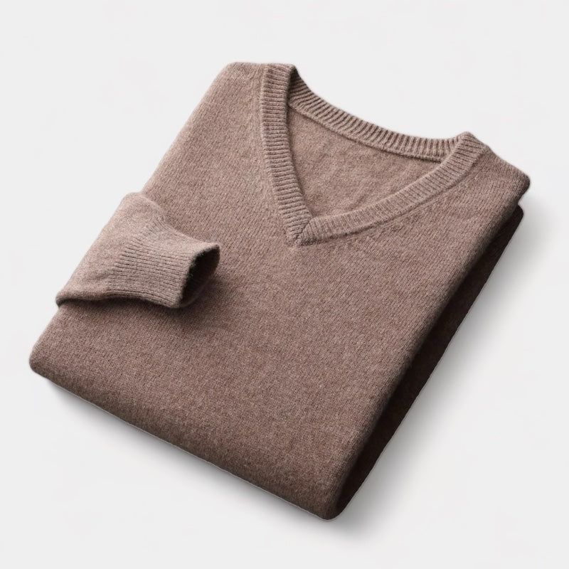 Victoria Mae | Strikket sweater i uldblanding med V-hals 4