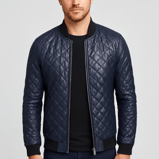 Nordori | Elegant brun læderjakke med klassisk krave