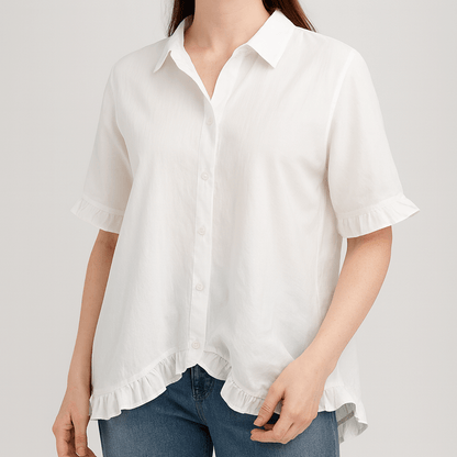 Nordori | Klassisk bluse i bomuldsblanding