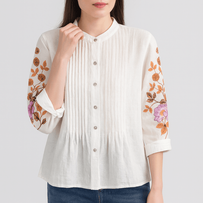 Nordori | Økologisk løstsiddende hørbluse