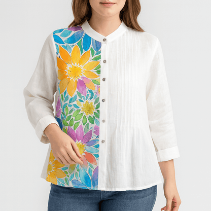 Nordori | Økologisk løstsiddende hørbluse