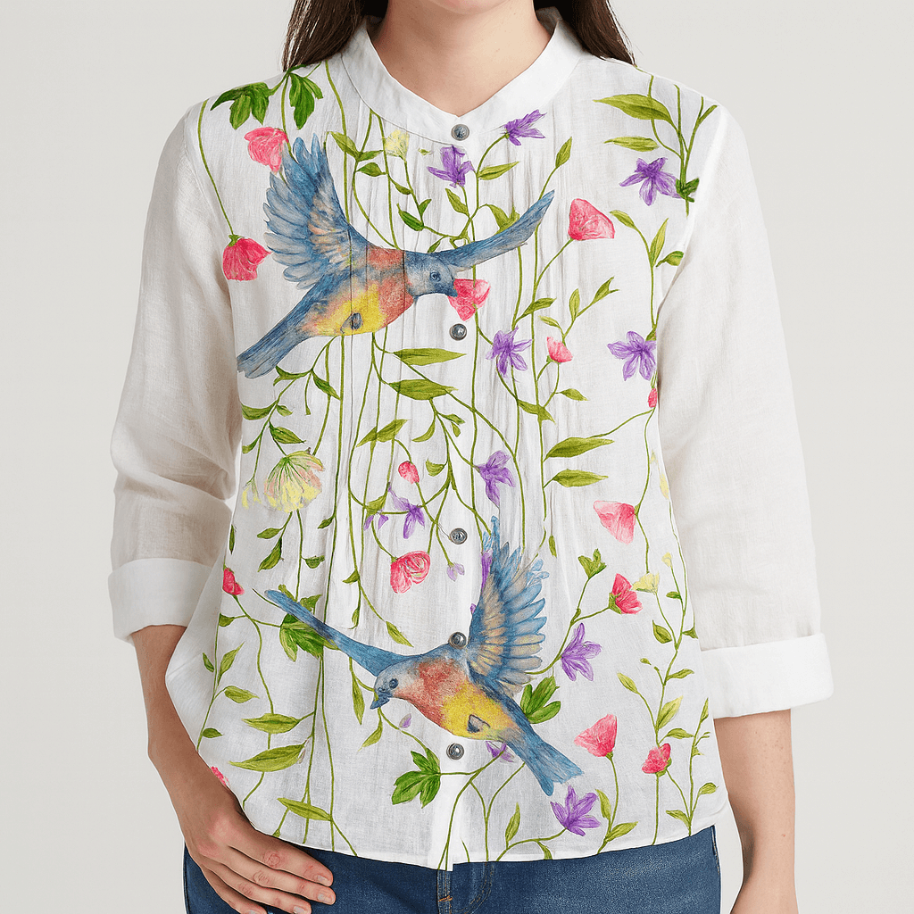 Nordori | Økologisk løstsiddende hørbluse