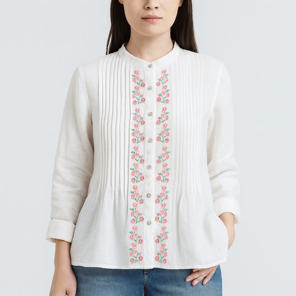 Nordori | Økologisk løstsiddende hørbluse