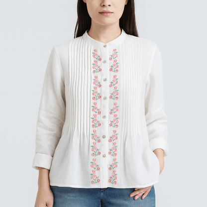 Nordori | Økologisk løstsiddende hørbluse