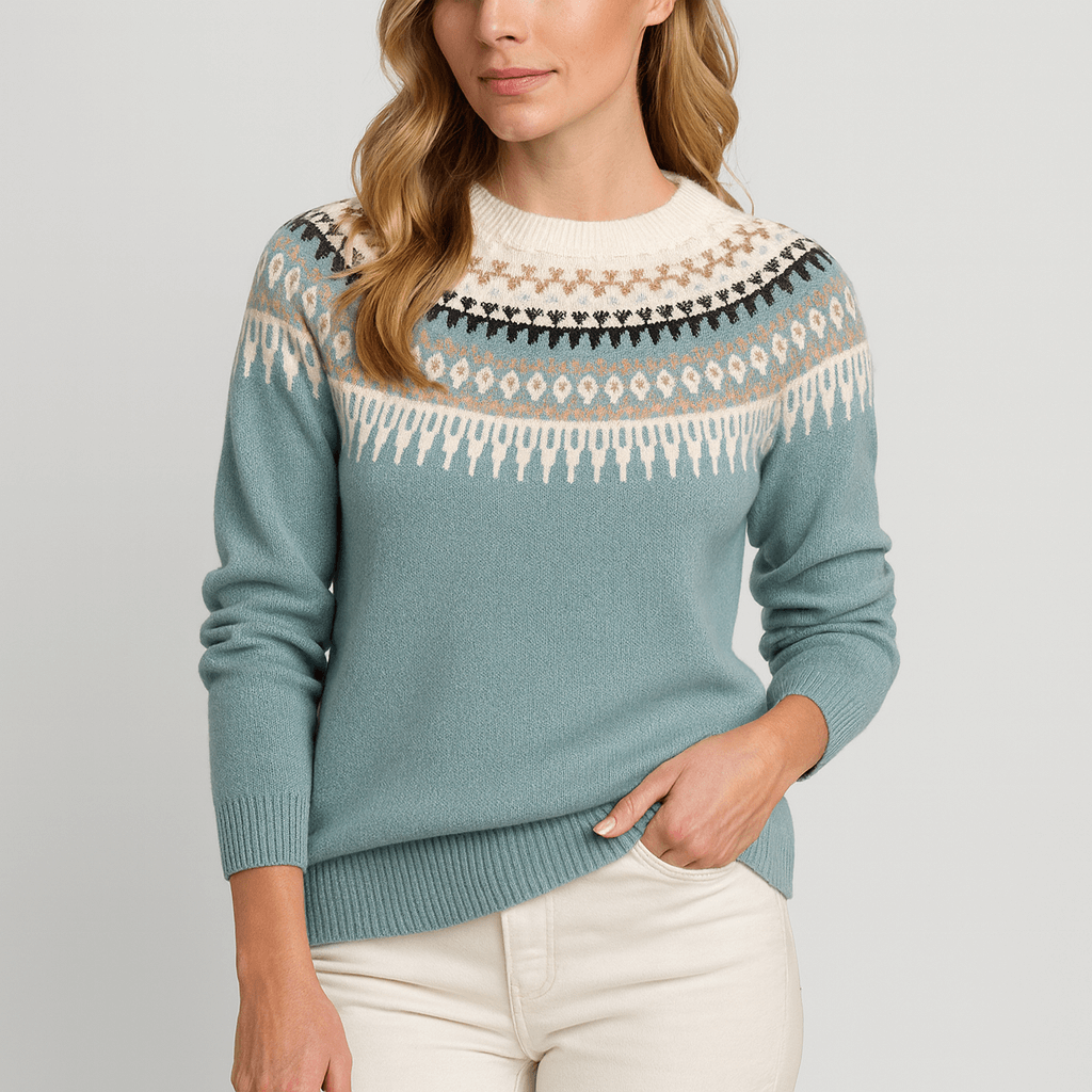 Nordori | Fair Isle mønstret sweater med rund hals