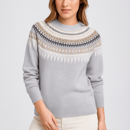 Nordori | Fair Isle mønstret sweater med rund hals