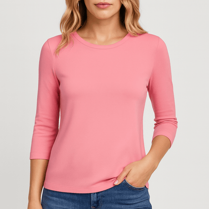 Nordori | Ensfarvet sweater med rund hals og lange ærmer