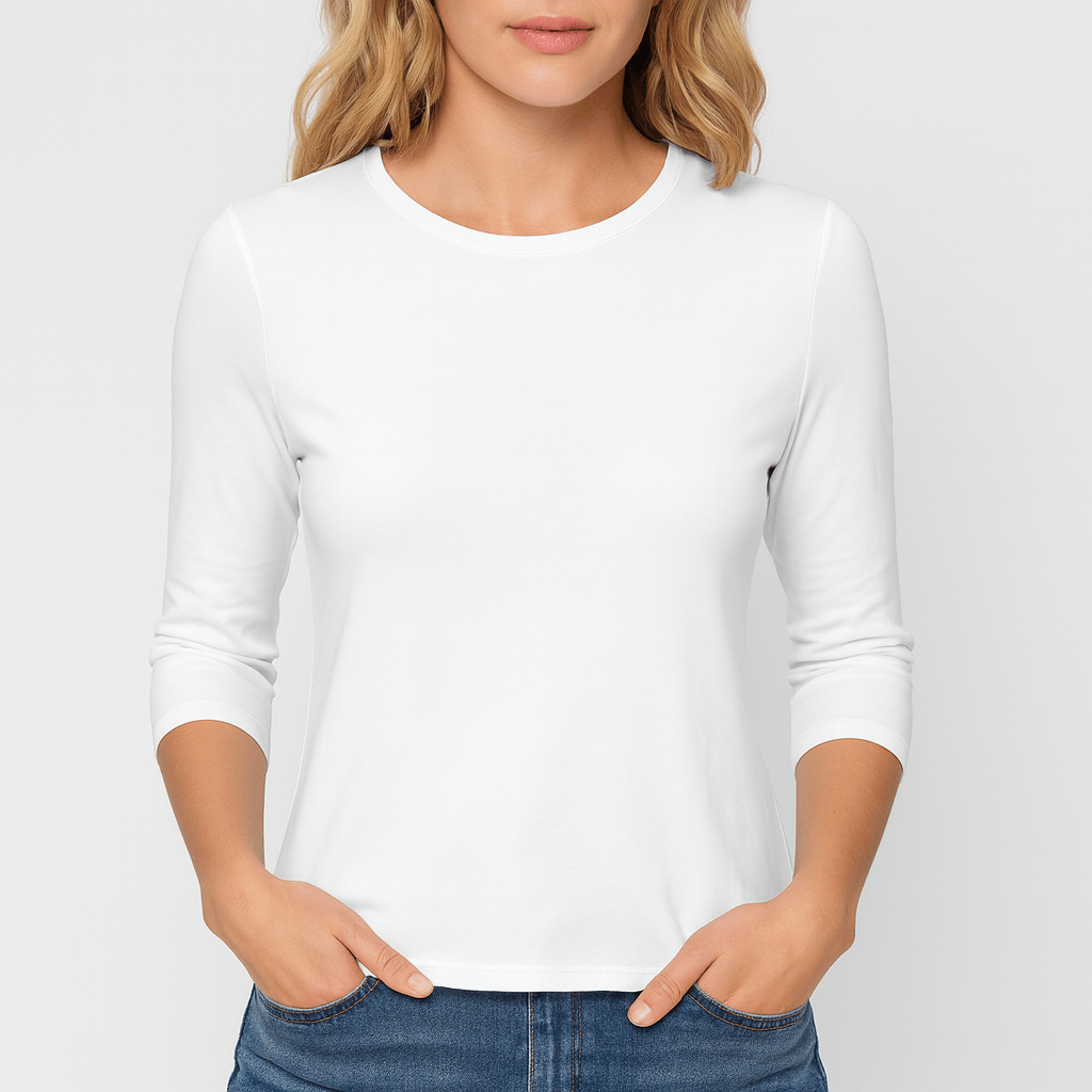 Nordori | Ensfarvet sweater med rund hals og lange ærmer