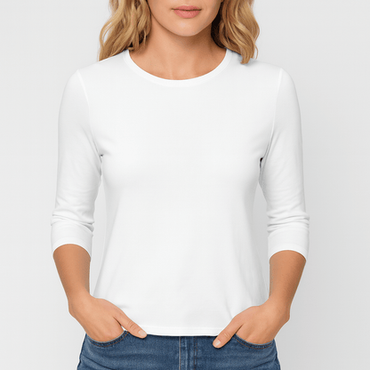 Nordori | Ensfarvet sweater med rund hals og lange ærmer