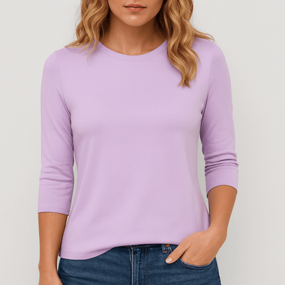 Nordori | Ensfarvet sweater med rund hals og lange ærmer