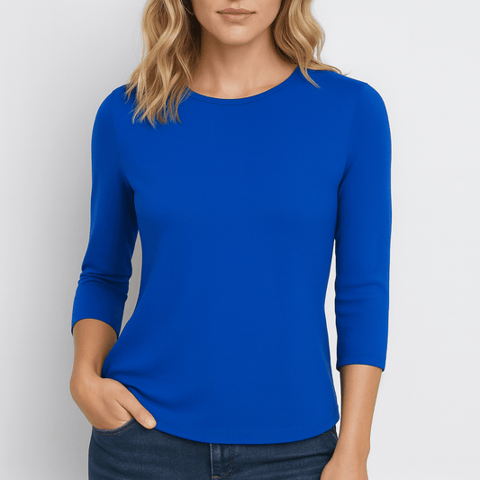 Nordori | Ensfarvet sweater med rund hals og lange ærmer