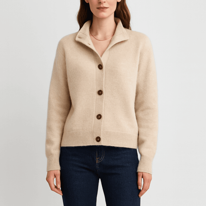 Nordori | Blød cardigan med halvhøj hals