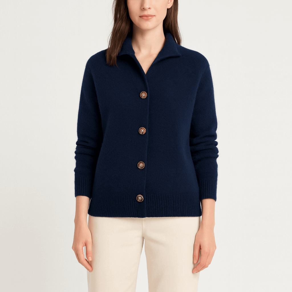 Nordori | Blød cardigan med halvhøj hals