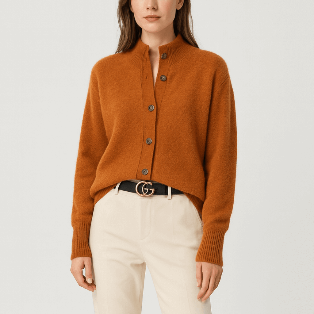 Nordori | Blød cardigan med halvhøj hals